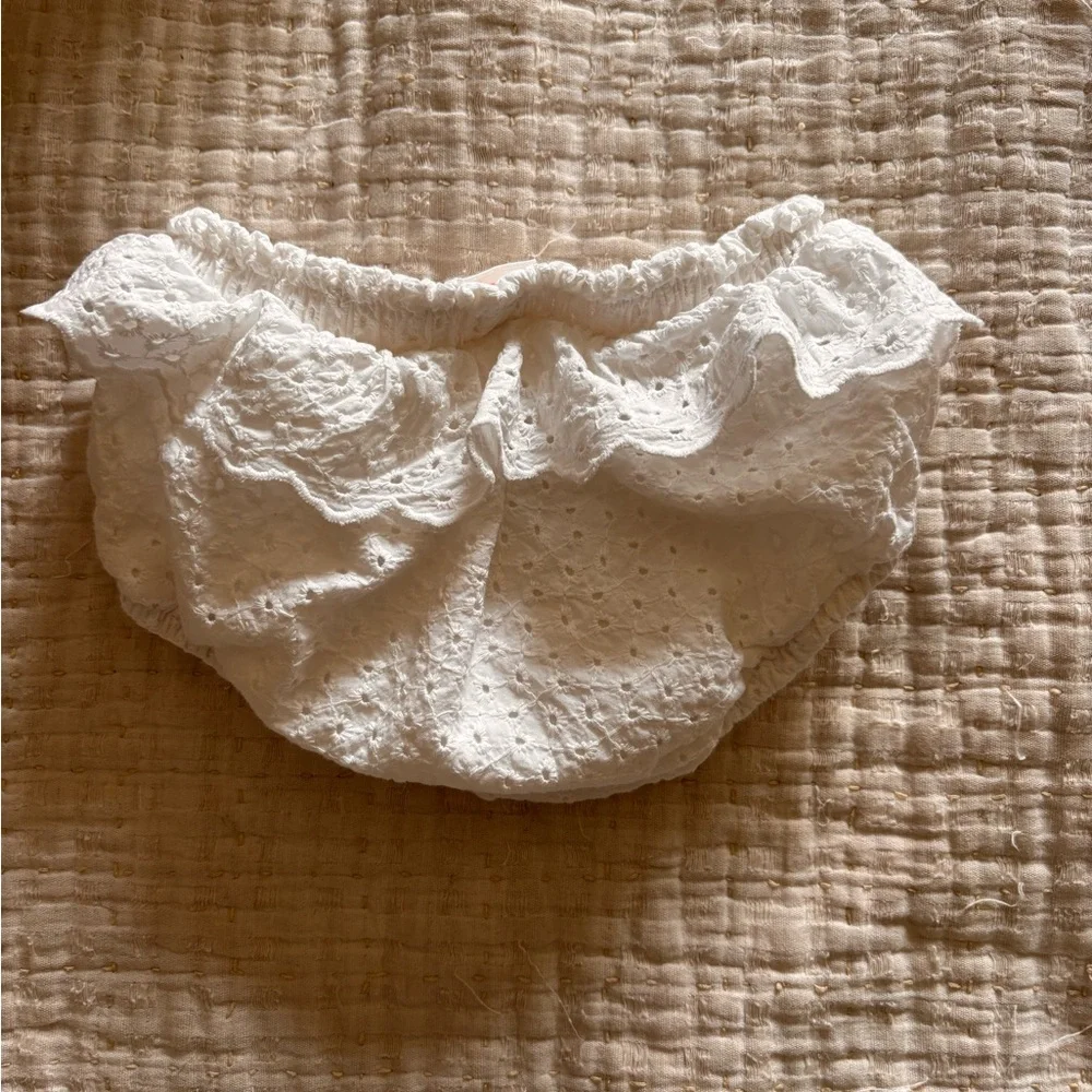 Cat & Jack White Eyelet Ruffle Diaper Cover